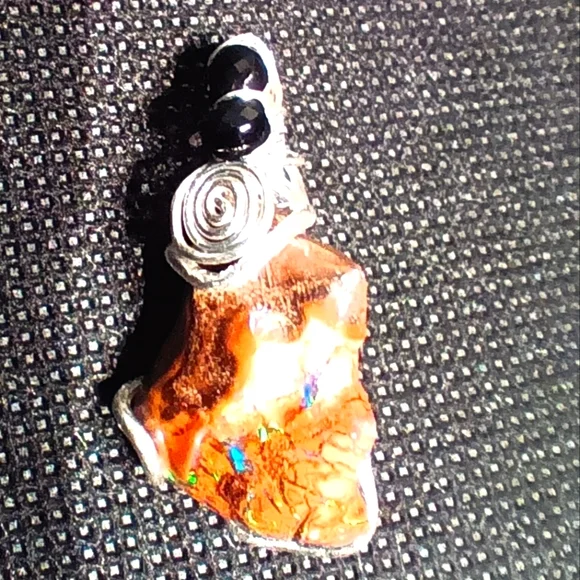 Australian Boulder Opal Pendant Sterling Silver - Picture 5 of 16